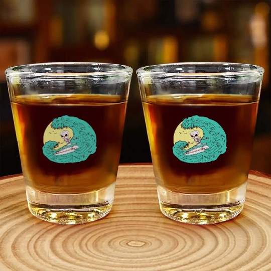 Skeleton surfing on Wave Shot Glasses