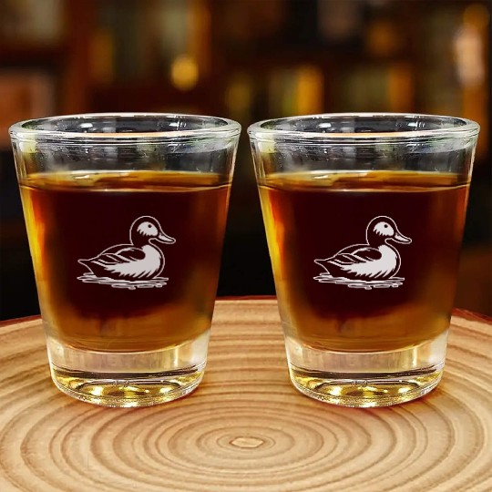 Duck Bird Nature Pond Shot Glasses