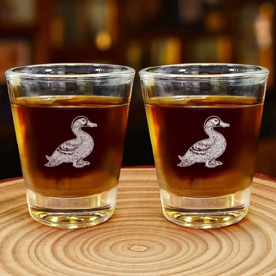 Duck Bird Nature Pond Shot Glasses