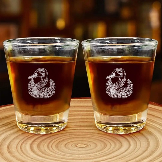 Duck Bird Nature Pond Shot Glasses
