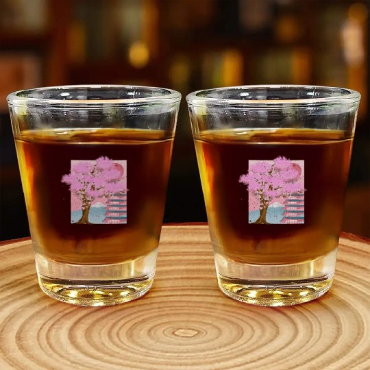 Japan aesthetics sakura tree gift cherry blossom Shot Glasses