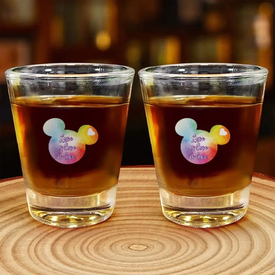 Right Chest Love Is Love Shot Glasses