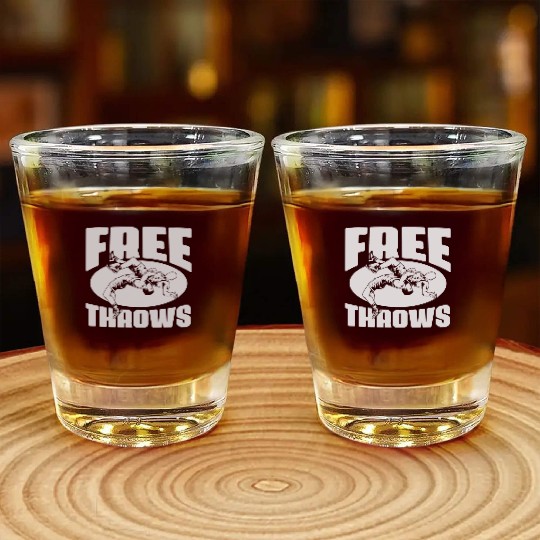 Free Throws Funny Wrestling Sport For A Freestyle Shot Glasses