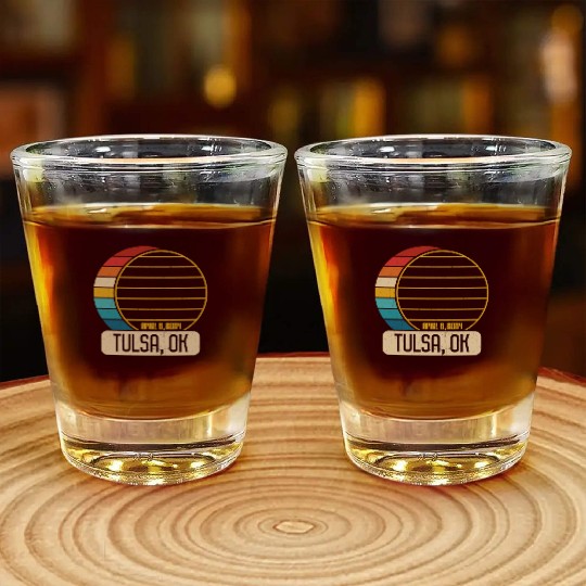Total Solar Eclipse Oklahoma Tulsa April 28 2024Tu Shot Glasses