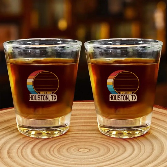 Total Solar Eclipse Texas Houston April 28 2024Hou Shot Glasses