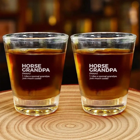 womens horse grandpa definition horse lover v neck Shot Glasses