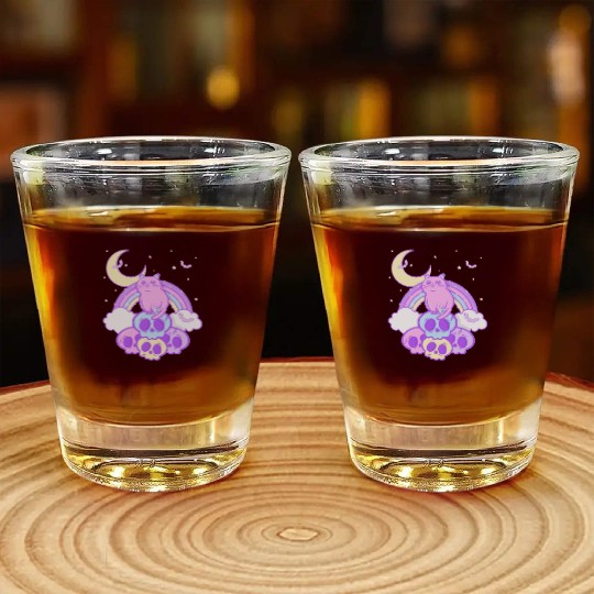 Pastel Goth Cat Skull Lover Cute Gothic Yami Shot Glasses