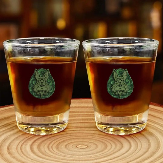 green rabbit Shot Glasses