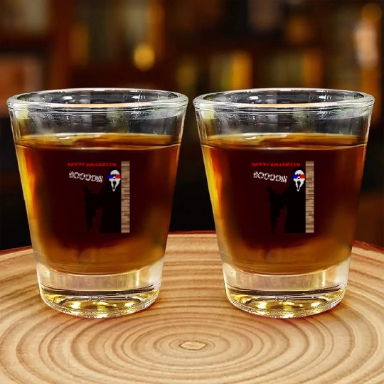 Happy Halloween Ghost Boo with 3D glasses Shot Glasses
