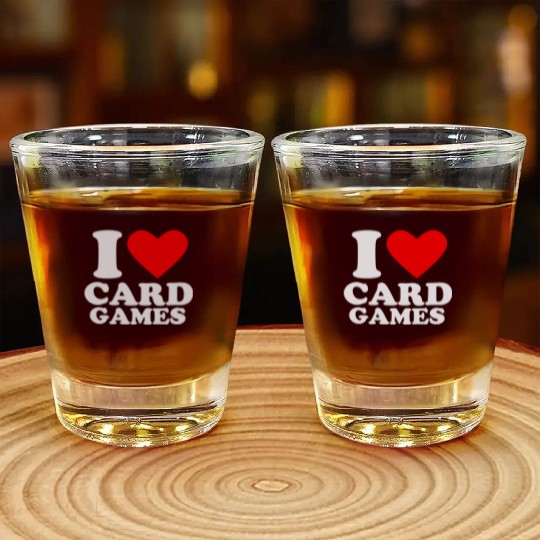 Geek Nerdy Gamer I Love Card Games Shot Glasses