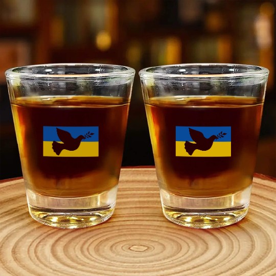 Ukraine Peace Bird Shot Glasses