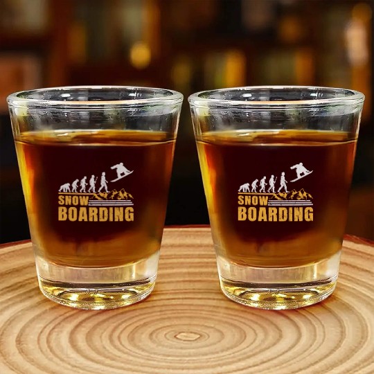 Snowboarding EVOLUTION Snowboard Winter Park Shot Glasses