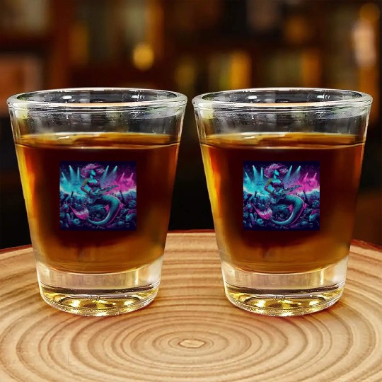 rock and roll under the sea Shot Glasses