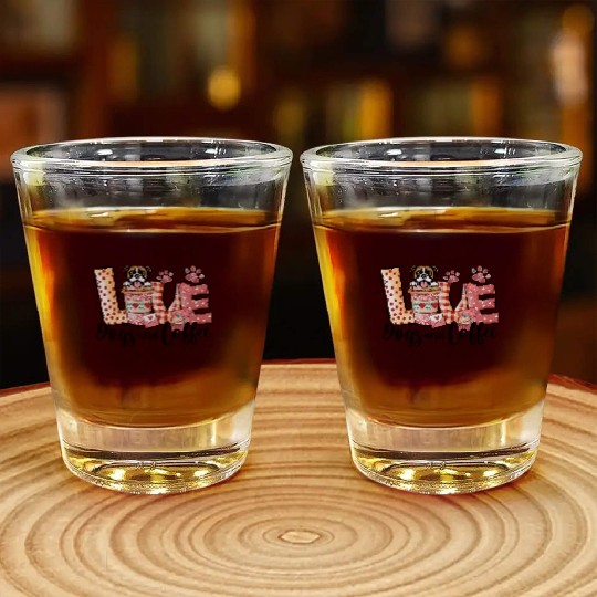 Boxer Dog Coffee Lover Dog Mom Valentines Day Shot Glasses