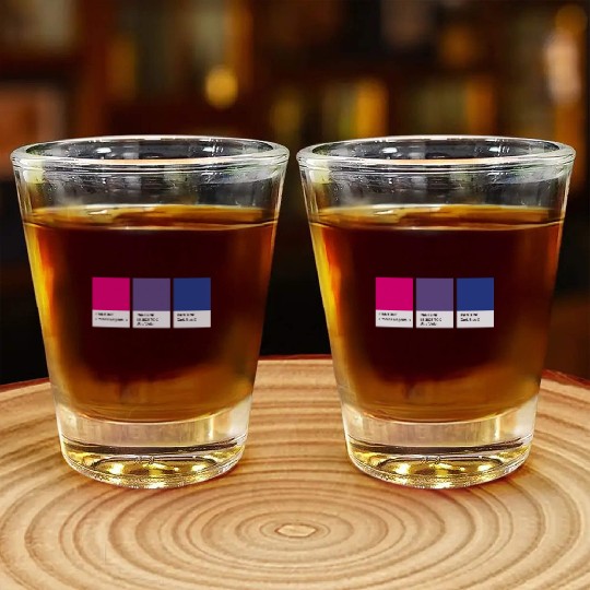 LGBT COLOR PANTONE PALLETE BISEXUAL COMMUNITY Shot Glasses