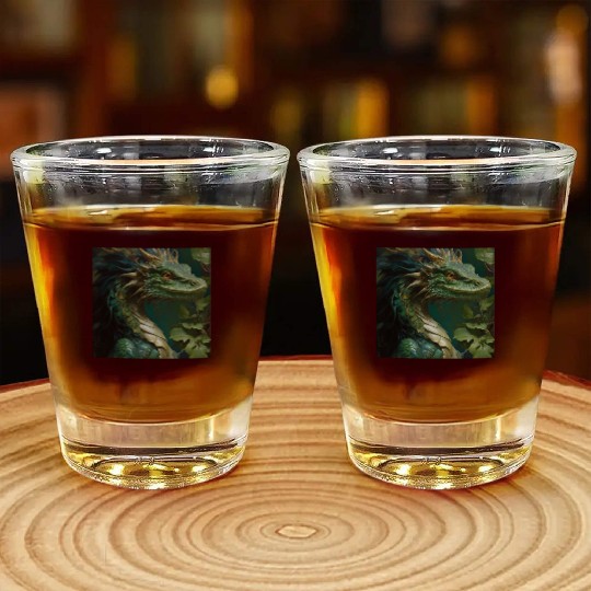 green dragon Shot Glasses