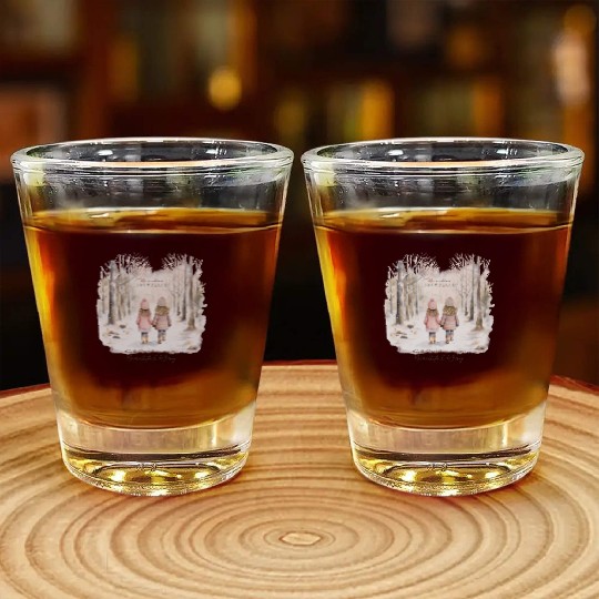 Cute Kids In Winter Wonderland Shot Glasses