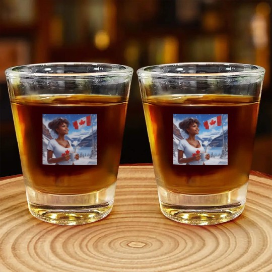 Canadian Winter Snow in Banff Canada Shot Glasses