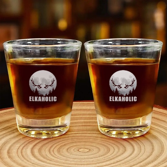 Elk Hunting Elkaholic Hunters Shot Glasses