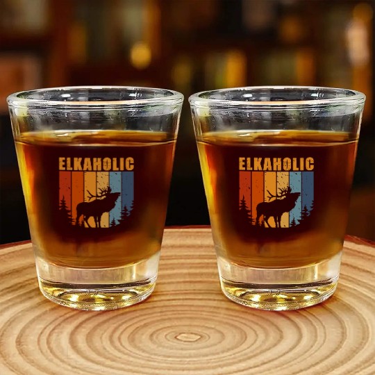 Elk Hunting Elkaholic Hunters Shot Glasses