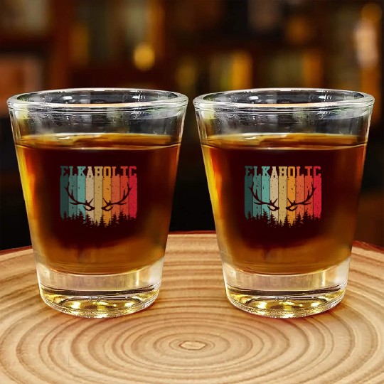 Elk Hunting Elkaholic Hunters Shot Glasses