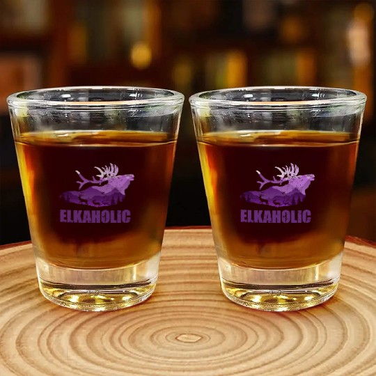 Elk Hunting Elkaholic Hunters Shot Glasses