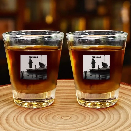 My retirement plan: fishing until the end of my da Shot Glasses