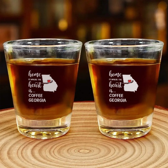 Coffee County Georgia Is Where My Heart Is Cool Shot Glasses