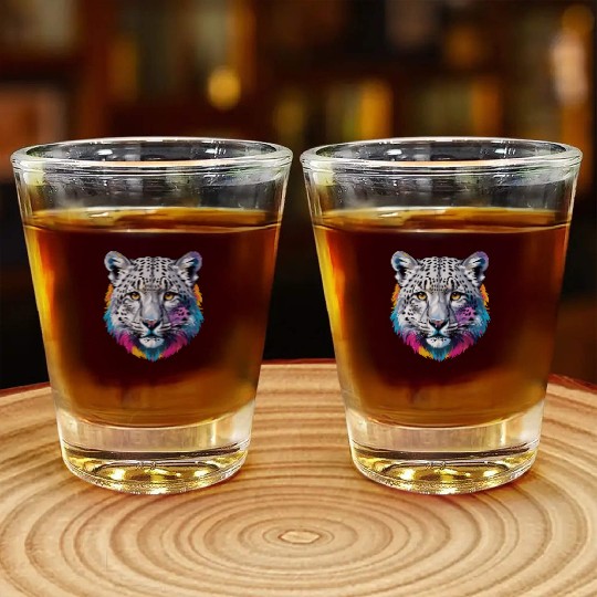 Snow Leopard Shot Glasses