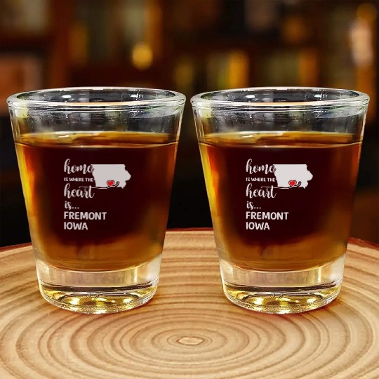 Fremont County Iowa Is Where My Heart Is Gift Shot Glasses