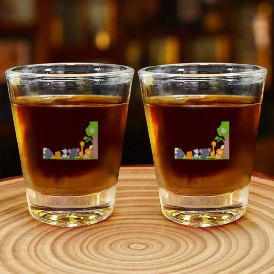 Multi zoo animals lion giraf elephant Shot Glasses