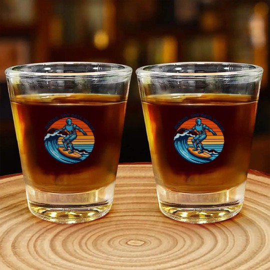 Surfer Robot: Riding the Data Waves Shot Glasses