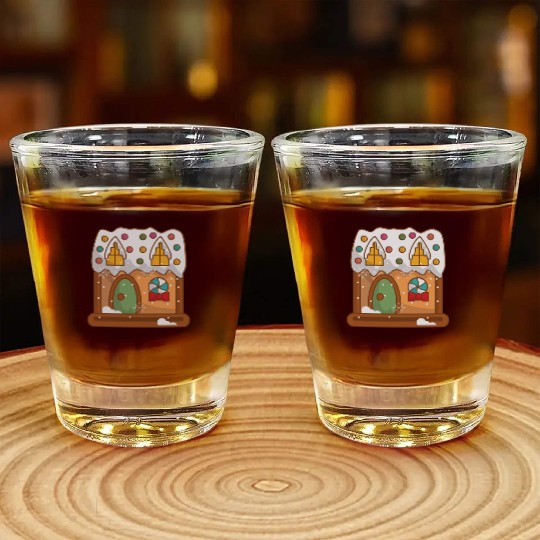 Gingerbread real estate Shot Glasses