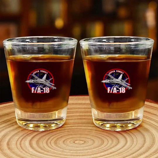 F18 Hornet Us Air Force Fighterjet Shot Glasses
