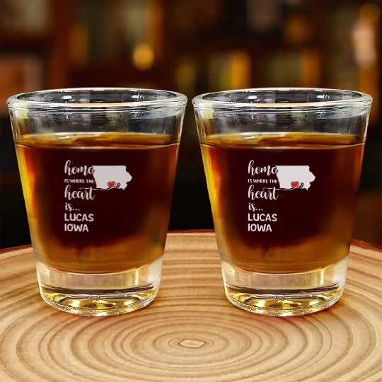Lucas County Iowa Is Where My Heart Is Gift Shot Glasses