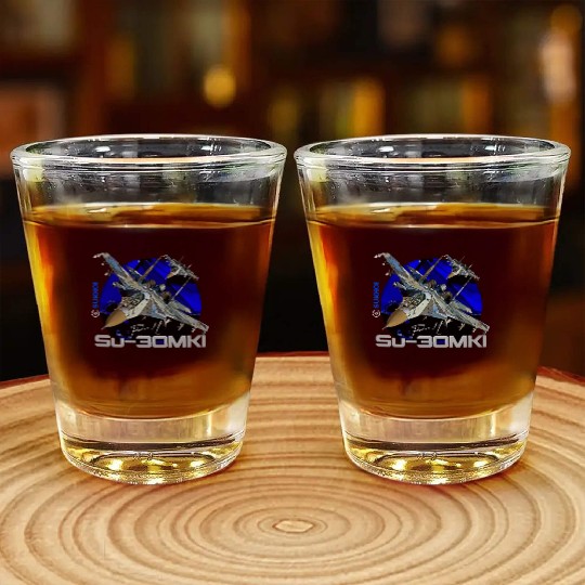 Sukhoi SU-30 MKI Russian Fighterjet Shot Glasses