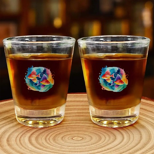 Color splash zodiac: Pisces Shot Glasses