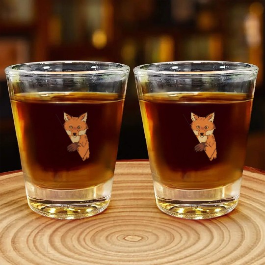 Red Fox Cartoon Animal Kingdom Nature Shot Glasses