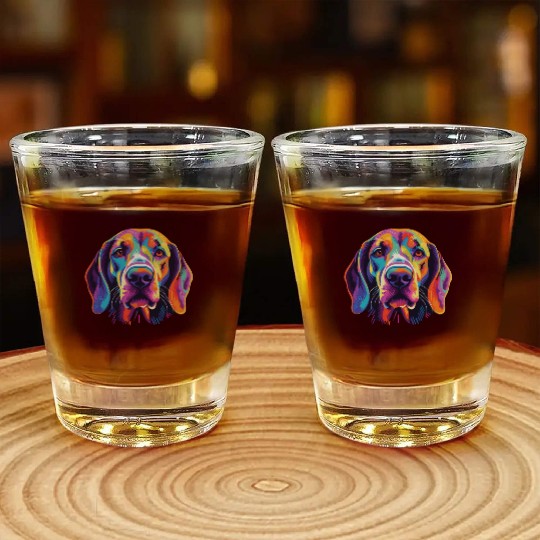 Watercolor Colorful English Foxhound Shot Glasses