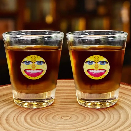 Smile Face Have a Nice Day Promote Happiness Joy Shot Glasses