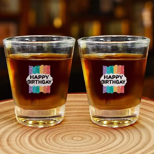 Happy Birthgay Lgbtq Rainbow Shot Glasses
