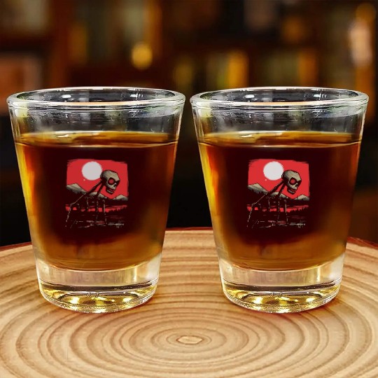 Japan Red Sun Horror: Skull Creature Shot Glasses