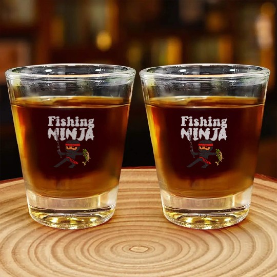 Fishing Ninja Fish Lover Toddler Youth Shot Glasses