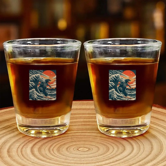 Japanese Monster Kaiju Funny Art Shot Glasses