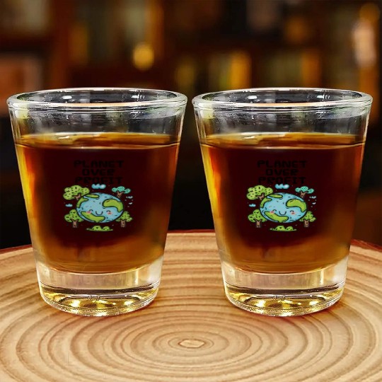Planet Over Profit Earth Day Shot Glasses