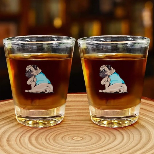 PUGS LOVE DAD Shot Glasses