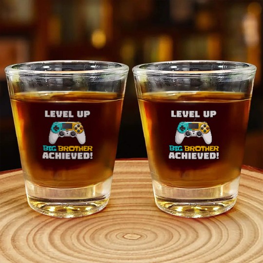 Funny Big Brother Level Up Shot Glasses