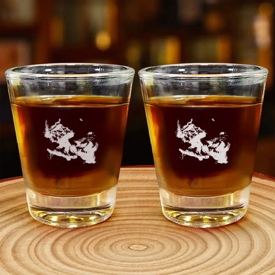 Snowboarding Graphic Shot Glasses
