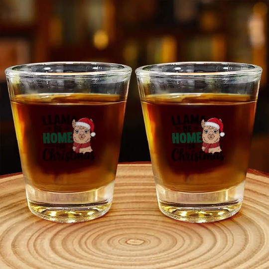 Llama Be Home for Christmas Shot Glasses