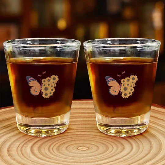 Butterfly design products Shot Glasses
